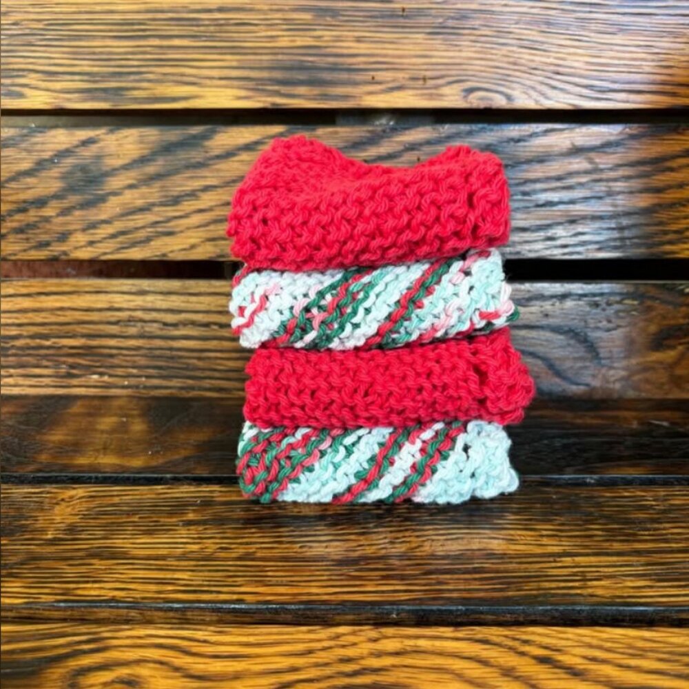 NWT Set of 4 knit Cotton Dishcloths - Picture 4 of 5